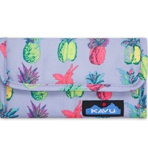 Kavu Mondo Spender Tri-Fold Purple Neon Pink Yellow Pineapple Pop Unisex Wallet